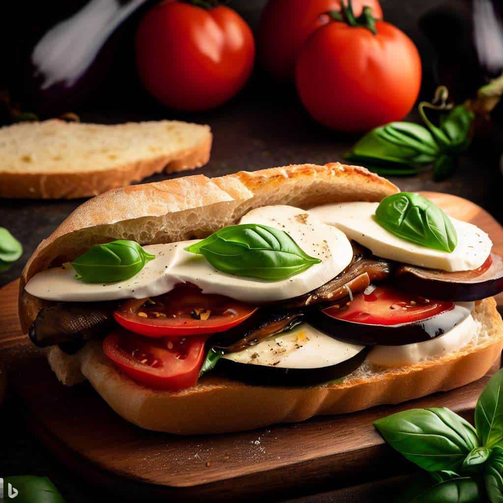 Caprese Eggplant Hero