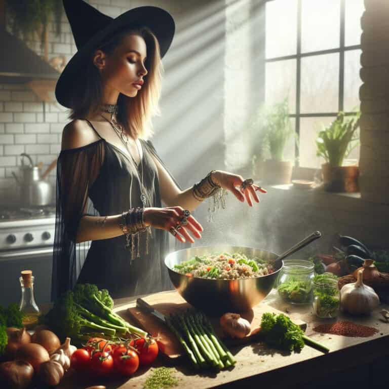 Making Spring Equinox Quinoa Salad