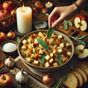 making Apple & Sage stuffing