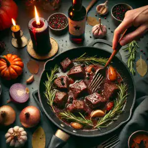 Braised Beef with Red Wine and Rosemary