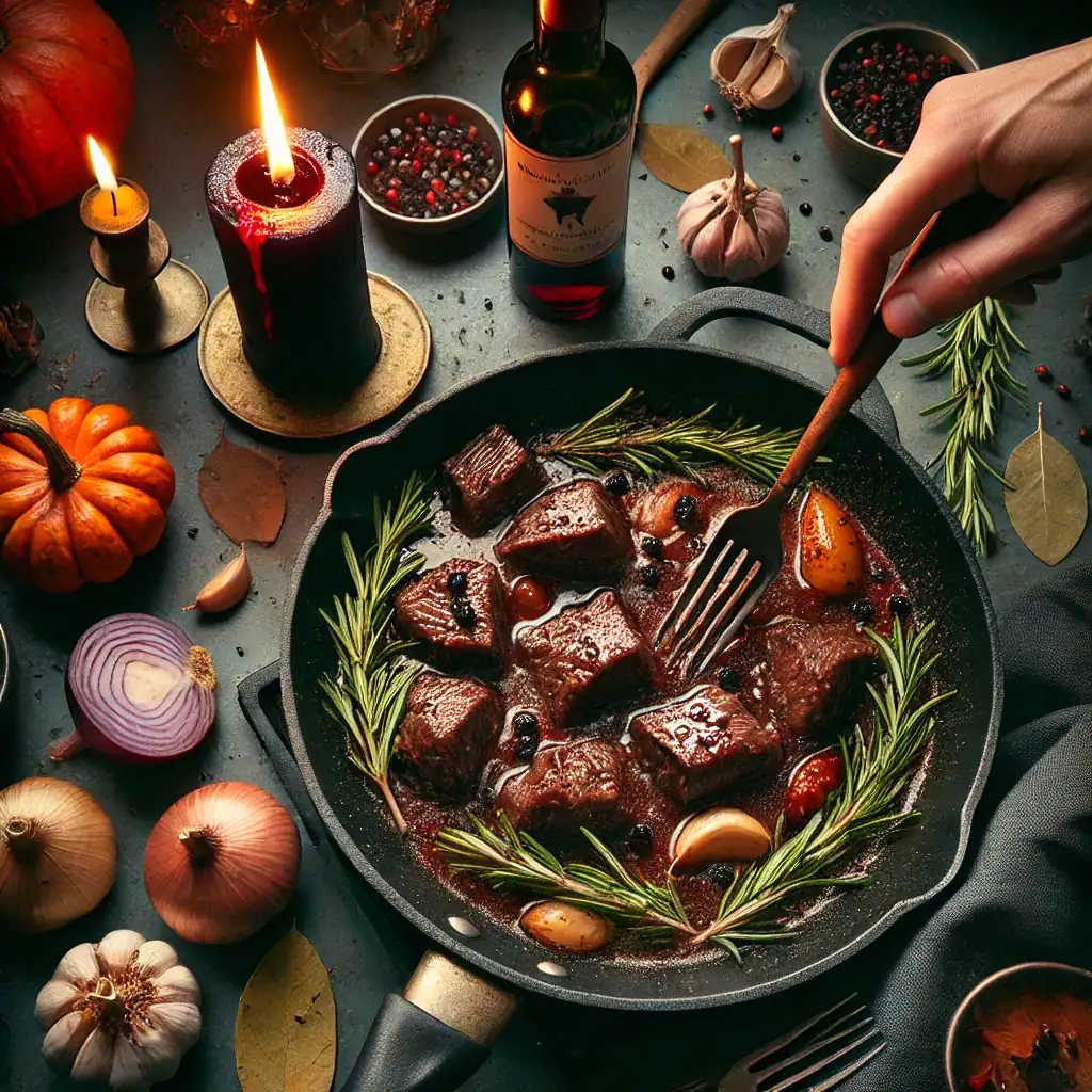 Braised Beef with Red Wine and Rosemary