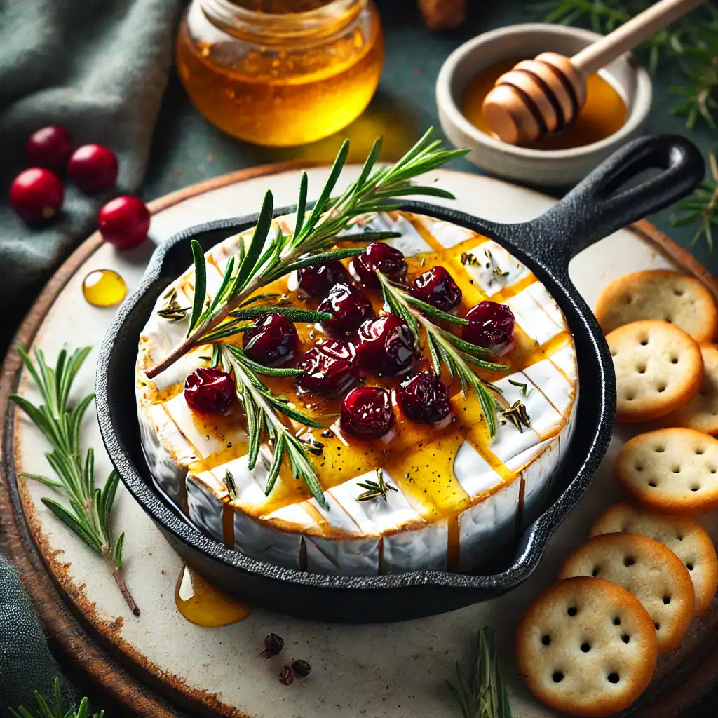 Baked Camembert with Rosemary and Cranberries