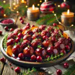 Winter Cranberry Glazed Meatballs