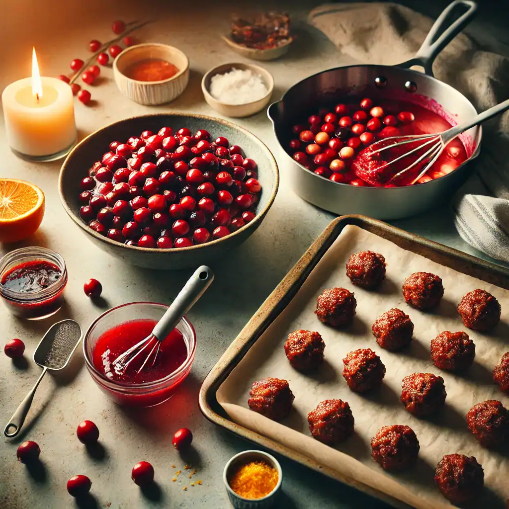 Winter Cranberry Glazed Meatballs