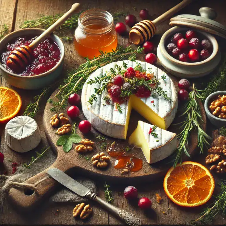 Winter Herb Baked Brie with Cranberry Chutney
