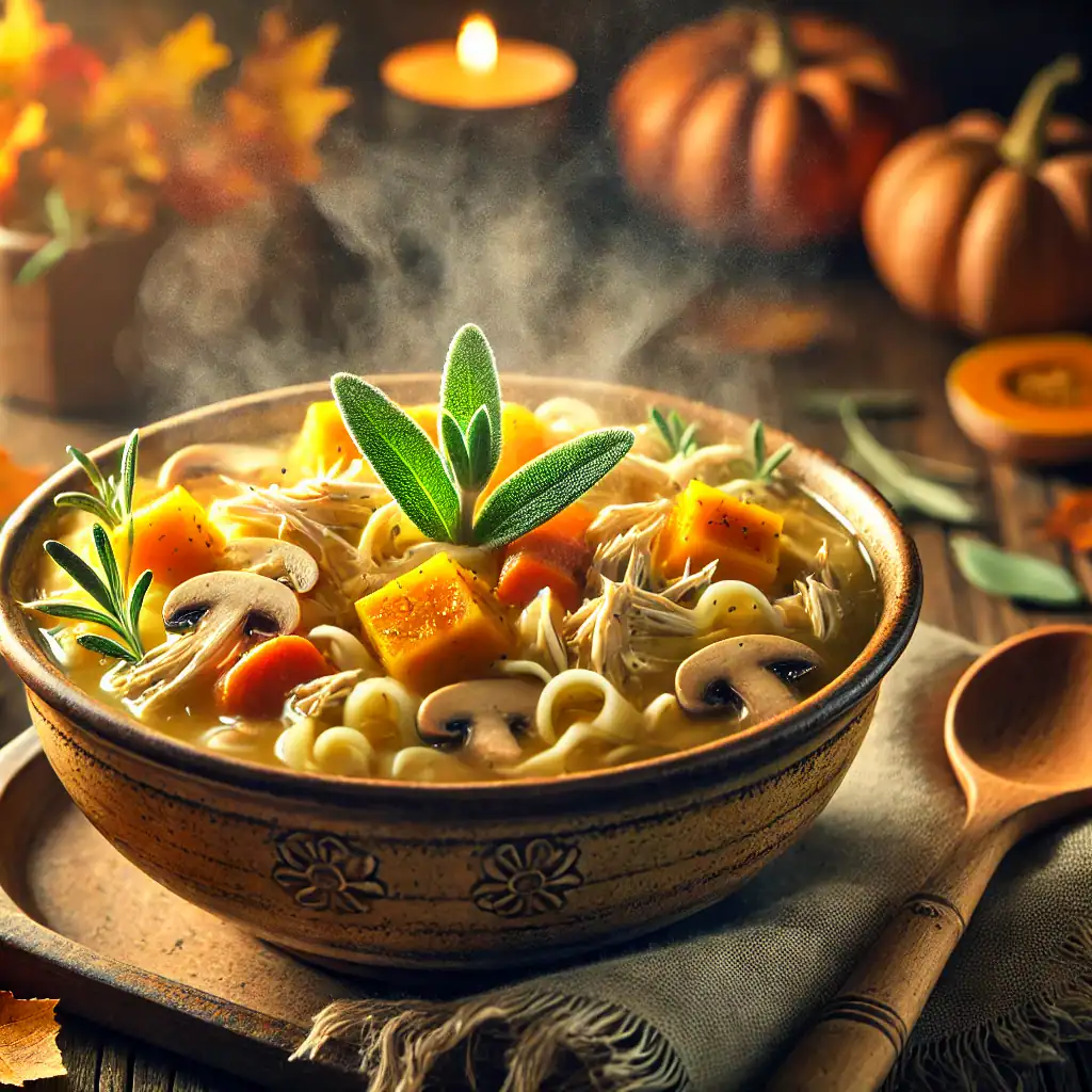 Autumn Harvest Chicken Noodle Soup