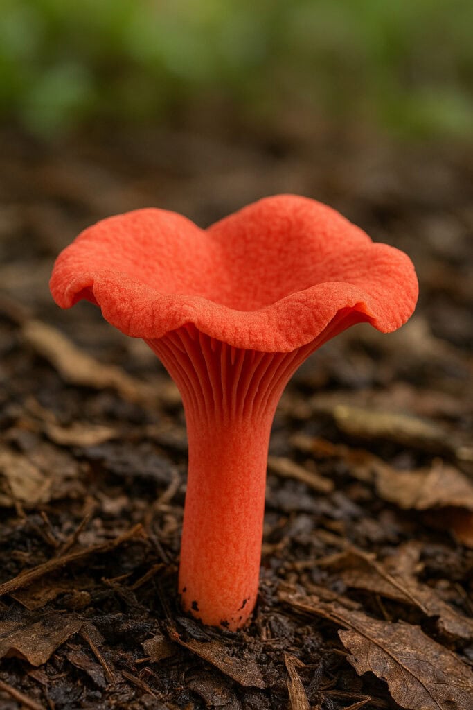Cantharellus cinnabarinus (Cinnabar Chanterelle)